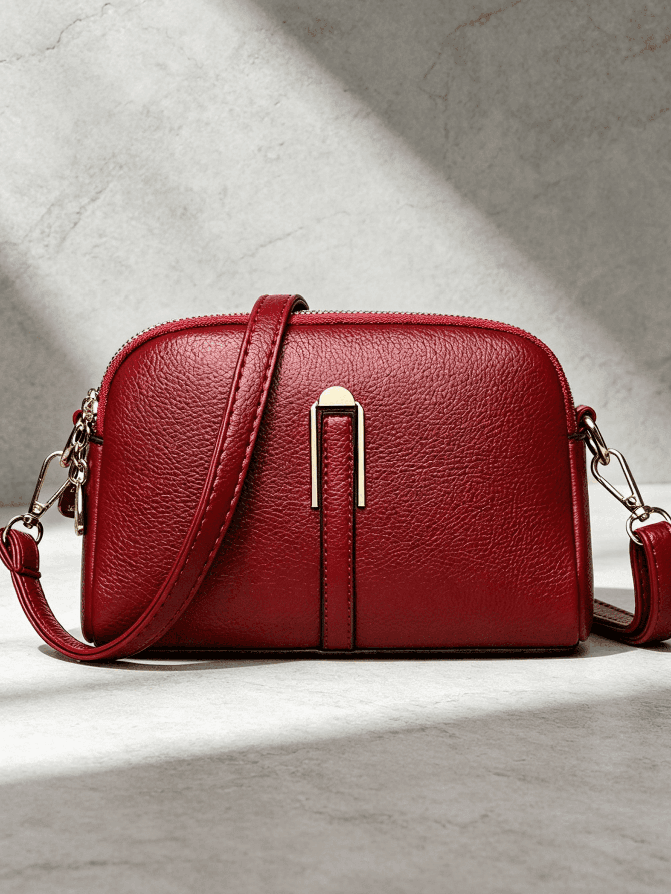 Double Zipper Crossbody Bag, Fashion PU Soft Leather Women's Handbag, Minimalist Versatile Clutch, Middle-Aged Women's Bag, Shoulder Small Wallet