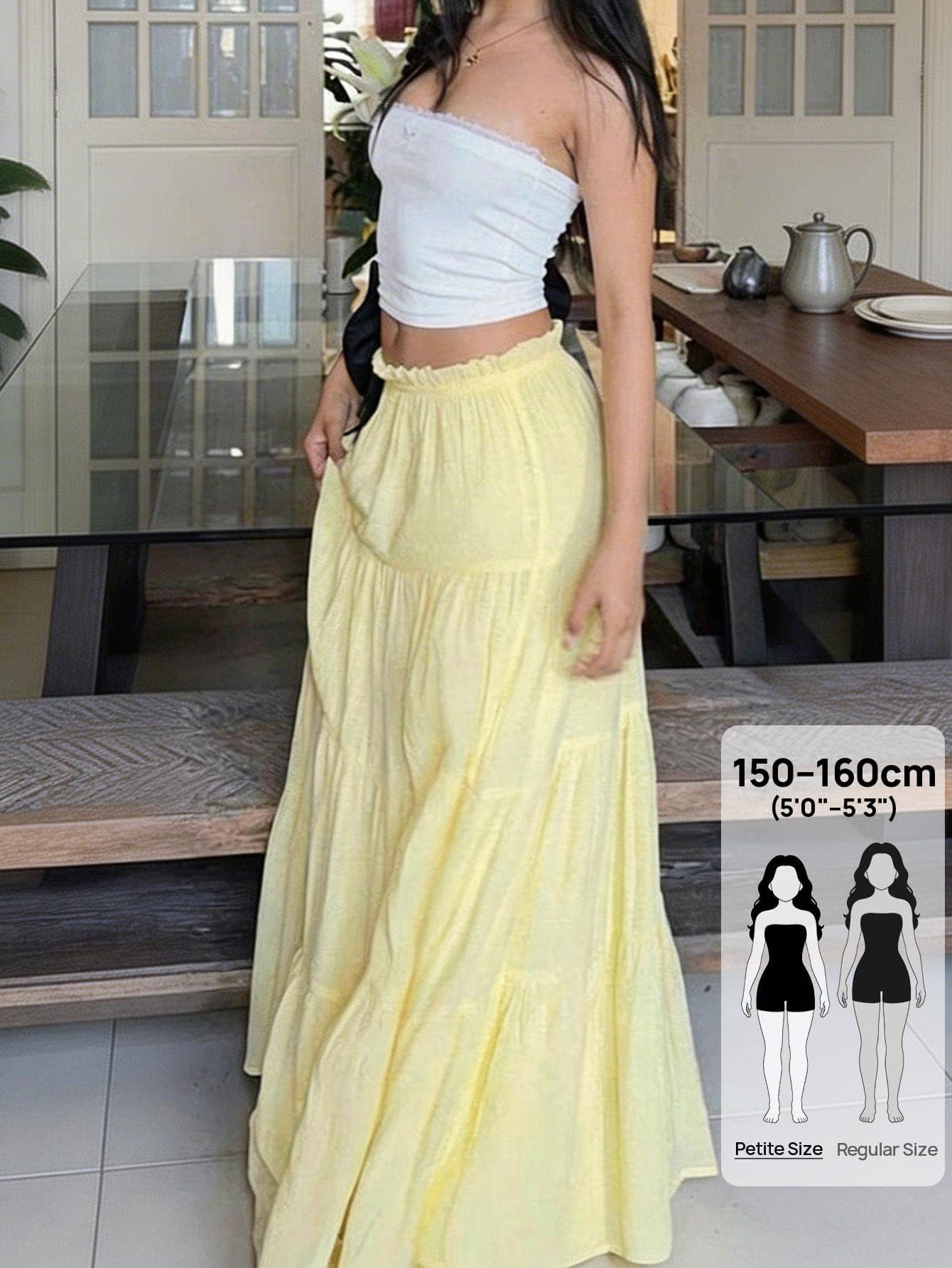 Summer New Pale Yellow Women's Skirt, Goose Yellow Multi-Layer Design Women's Cake Skirt, Pleated Casual Women's Skirt, Elegant Vacation Women's Outfit, Beach Style Vintage Y2K Women's Skirt, Fashionable Women's Petite Outfit, Young Preppy Style Women's Outfit, Elastic Waistband Comfortable And Non-Binding, Breathable And Skin-Friendly Fabric, Suitable For Summer Outings And Beach Vacations, Gentle Elegant Women's Skirt, Summer New Women's Skirt, Comfortable Street Women's Sweet Outfit
