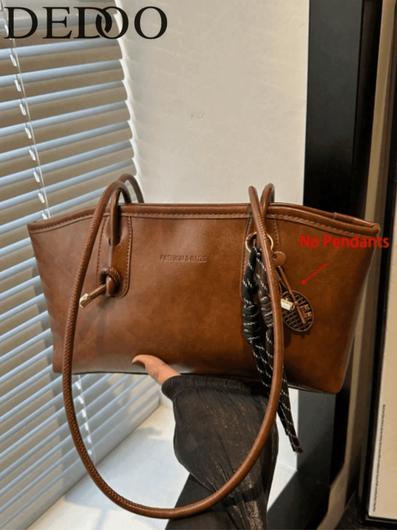 Dedoo 1pc New Coffee Color Bowling Bag, Autumn/Winter Vintage Style, Suitable For Commuting/Student Use (Pendant Not Included)